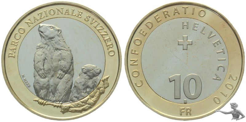 10 Franken 2010 B Murmeltier | unter Ausgabepreis der Swissmint